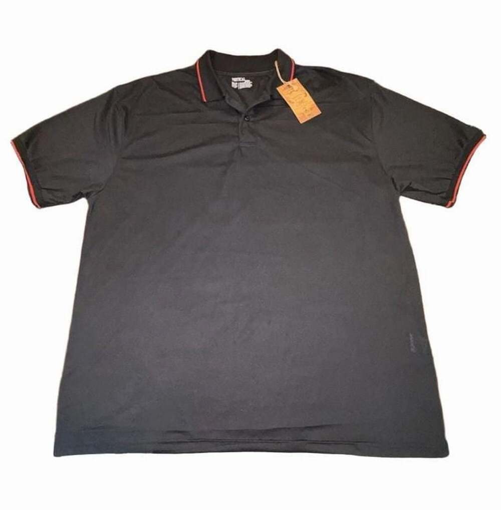 Vertical Sport Mens 4XL Polo Shirt Black Red Trim NWT Big & Tall Short Sleeve